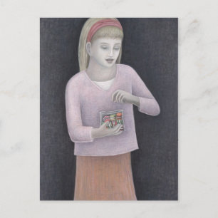 Young Girl met Sweets 2007 Briefkaart