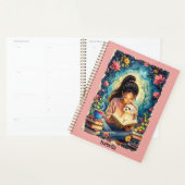 Young Girl Reading with Her Dog Add Name & Text Planner (Display)