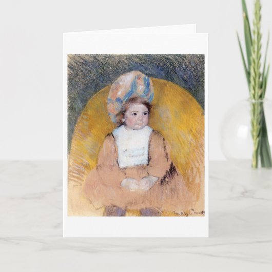 Young Girl Seed in a Yellow Armstoel, Cassatt Kaart (Voorkant)