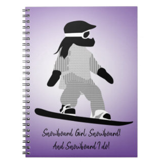 Young Girl Snowboarder Notitieboek