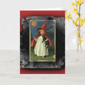 Young Halloween Witch Kaart (Gele Bloem)