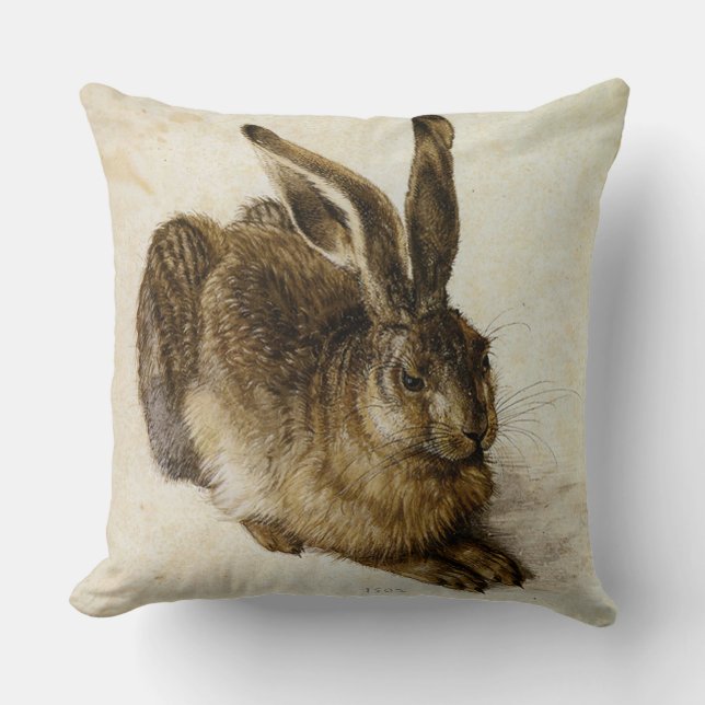 "Young Hare" van Albrecht Dürer Kussen (Voorkant)