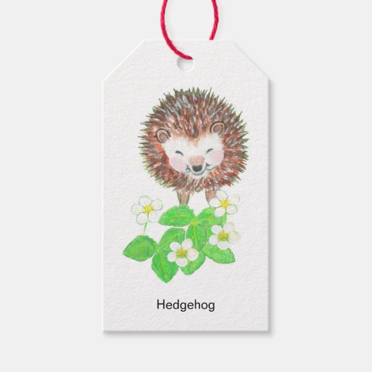 Young Hedégel & Wild Strawberry Flowers Cadeaulabel (Voorkant)