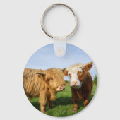 Young Highland Koeien Sleutelhanger (Achterkant)