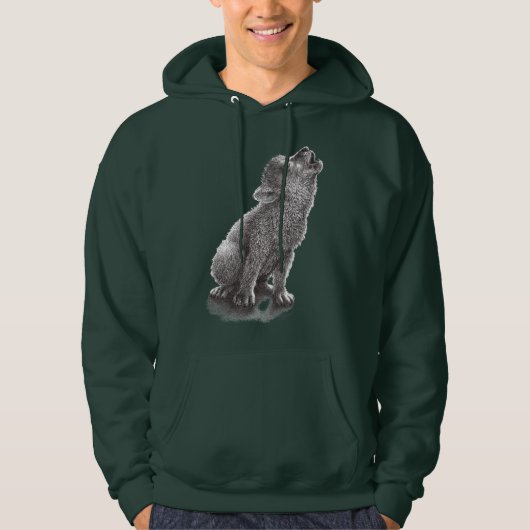 Young Howling Wolf - Drawing Hoodie (Voorkant)