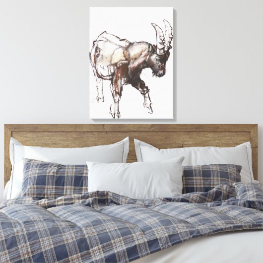 Young Ibex Gran Paradiso 2005 Canvas Afdruk (Insitu (Slaapkamer))