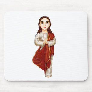 Young Jesus Christus die Yoga beoefent Muismat