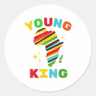 Young King Colorful African American Black History Ronde Sticker