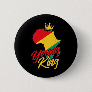 Young King - Zwarte Geschiedenis Maand Afrikaanse Ronde Button 5,7 Cm
