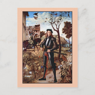 Young Knight in een landschap door Vittore Carpacc Briefkaart