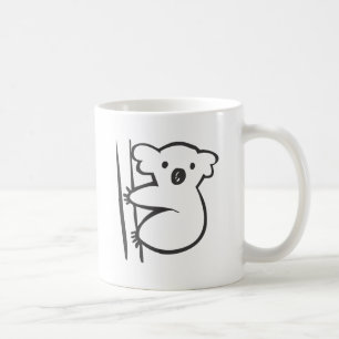 Young Koala in een boom in Black en White Sketch Koffiemok