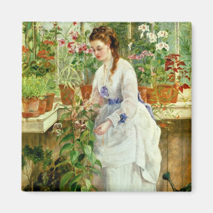 Young Lady in a Conservatory Magneet