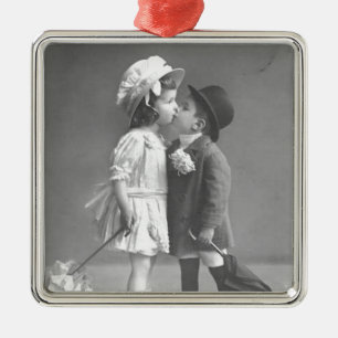 Young Love Photo c 1920s Metalen Ornament