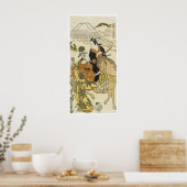 Young Lovers van Mt Fiji, Toshinobu, 1720 Poster (Keuken)