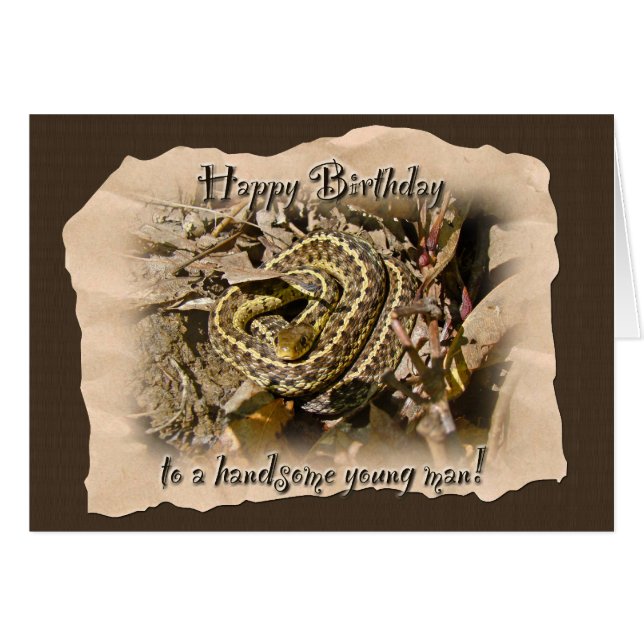 Young Man Birthday - Eastern Garter Snake (Voorkant Horizontaal)
