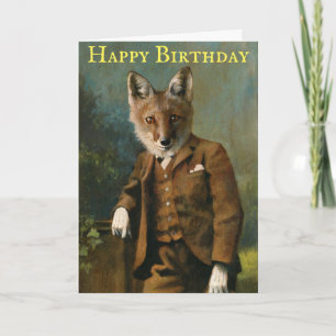 Young Master Fox  Birthday Card Kaart