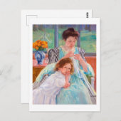 Young Moeder Sewing, Mary Cassatt Briefkaart (Voorkant / Achterkant)