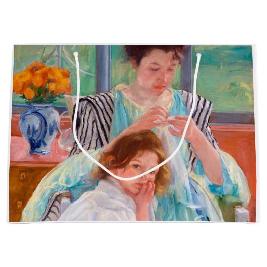 Young Moeder Sewing, Mary Cassatt Groot Cadeauzakje (Voorkant)