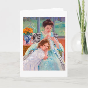 Young Moeder Sewing, Mary Cassatt Kaart