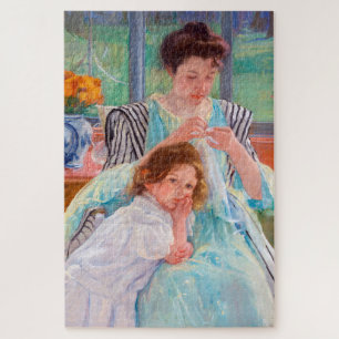 Young Moeder Sewing, Mary Cassatt Legpuzzel
