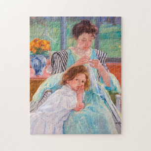 Young Moeder Sewing, Mary Cassatt Legpuzzel