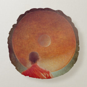 Young Monk met Gong Rond Kussen