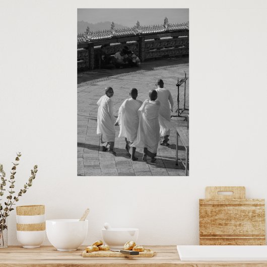 Young Monks, Golden Rock Temple, Myanmar Poster (Keuken)