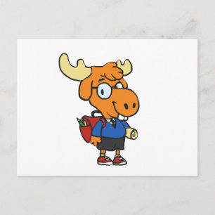 Young Moose met rugzak   Achterkleur kiezen Briefkaart