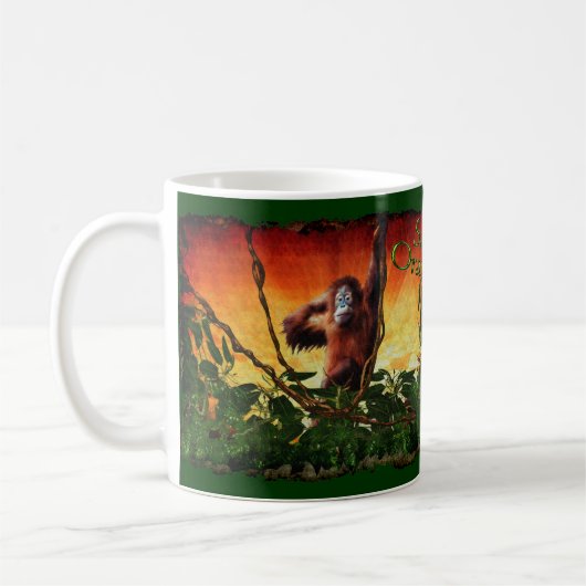 Young Orangutan & Rainforest Sunrise Art Mok (Links)