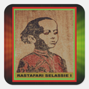 Young Ras, Young Haile Selassie I, Jah Rastafari Vierkante Sticker