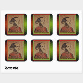 Young Ras, Young Haile Selassie I, Jah Rastafari Vierkante Sticker (Vel)
