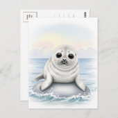 Young Seal Baby Wild Animals Briefkaart (Voorkant / Achterkant)