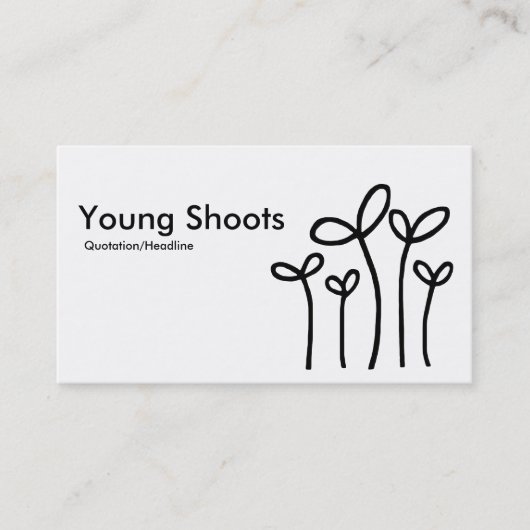 Young Shoots - Black on White Visitekaartje (Voorkant)