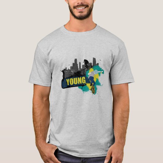 Young Skateboarding Mannen T-Shirt (Voorkant)