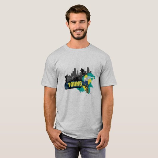 Young Skateboarding Mannen T-Shirt (Voorkant volledig)