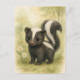 Young Skunk Baby Wild Animals Briefkaart