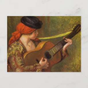 Young Spanish Woman with a Guitar by Pierre Renoir Briefkaart