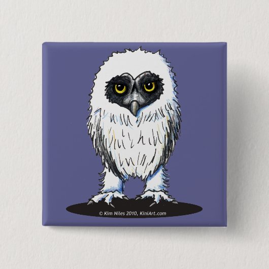 Young Spectacted Owl Button (Voorkant)