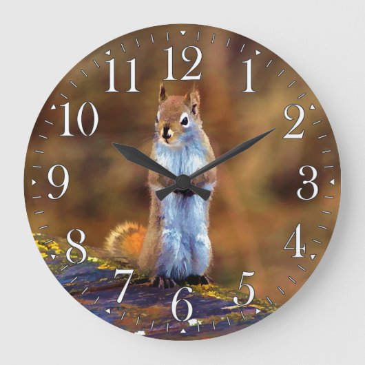 Young Squirrel Standing Tall Grote Klok (Voorkant)