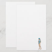 Young Swimmer Briefpapier (Voorkant / Achterkant)