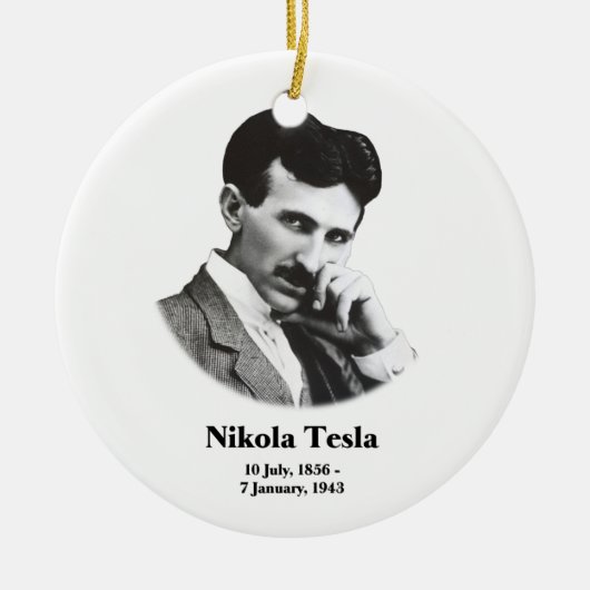 Young Tesla Keramisch Ornament (Voorkant)