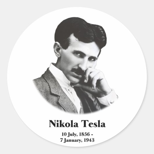 Young Tesla Ronde Sticker (Voorkant)