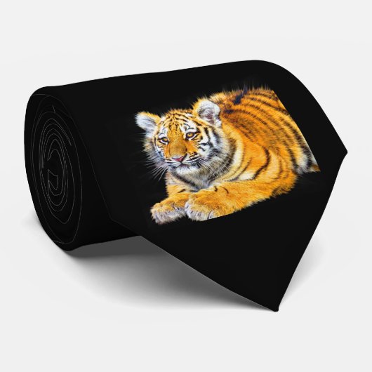 Young Tiger Resting Stropdas (Opgerold)