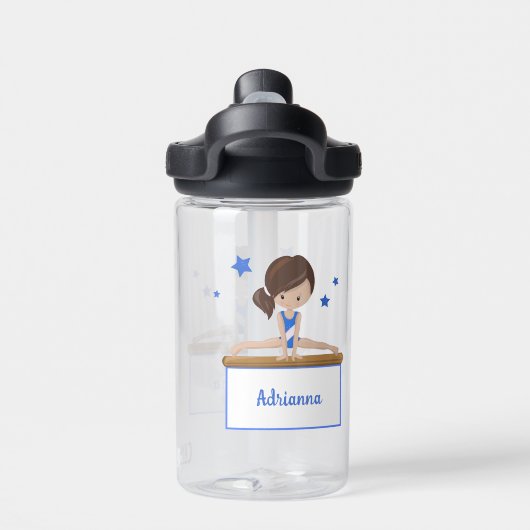 Young Vrouw Gymnast Personalized Waterfles (Achterkant)