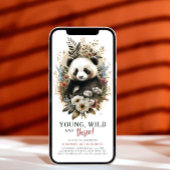 Young Wild 3rd Birthday Kinder Cute Panda Kaart