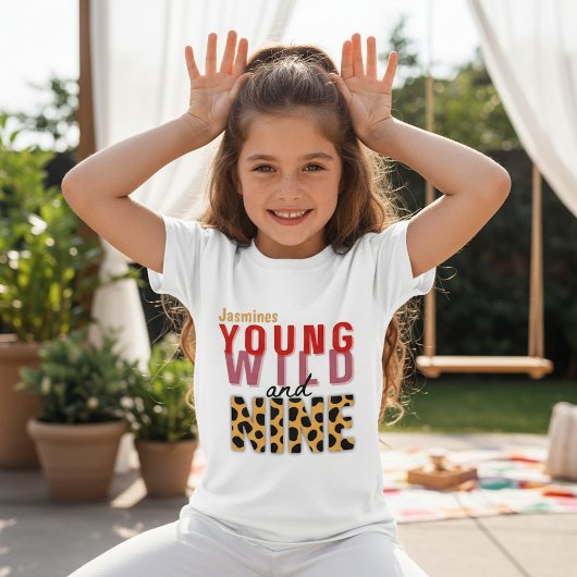 Young Wild and Nine Leopard Birthday T-shirt