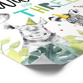 Young Wild and the Safari Third Birthday Sign Poster (Hoek)
