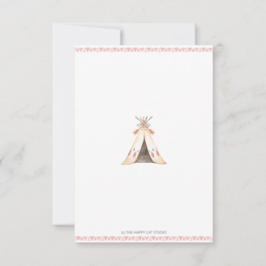 Young Wild and Three 3rd Birthday Boho Invitation Aankondiging (Achterkant)