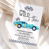 YOUNG Wild and THREE Birthday invitation Kaart