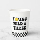 Young Wild and Three Boy 3de verjaardagsfeestje Papieren Bekers (Voorkant)